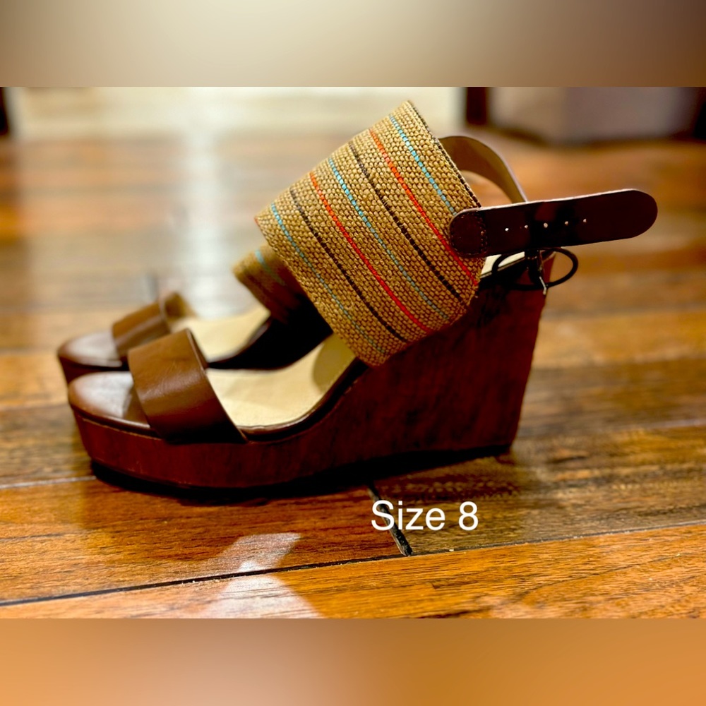 Cato Wedge Platform Sandals. Size 8